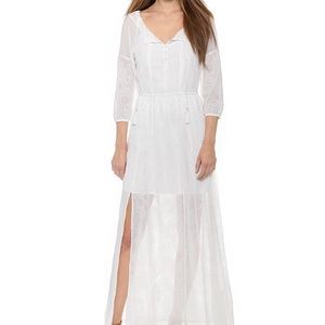 Cynthia Vincent Ivory Embroidered Bohemian Maxi